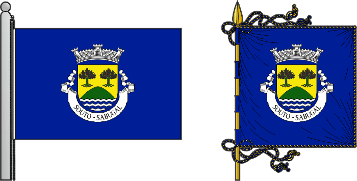 Bandeira e estandarte da freguesia de Souto - Souto civil parish, flag and banner Bandeira e estandarte da freguesia de Souto - Souto civil parish, flag and banner