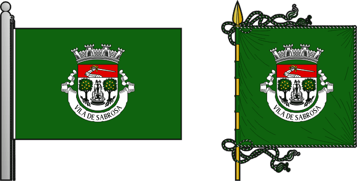 Bandeira e estandarte do Município de Sabrosa - Sabrosa municipal flag and banner