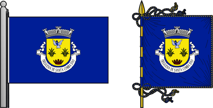 Bandeira e estandarte da antiga freguesia de Santa Comba Dão - Santa Comba Dão former civil parish, flag and banner