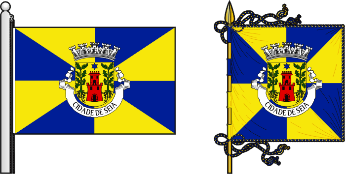 Bandeira e estandarte do Município de Seia - Seia municipal flag and banner Bandeira e estandarte do Município de Seia - Seia municipal flag and banner