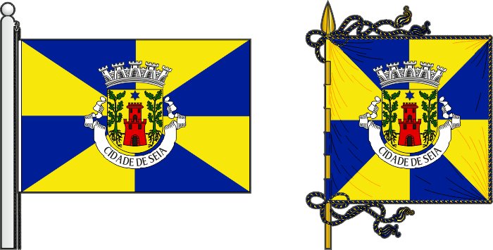 Bandeira e estandarte do Município de Seia - Seia municipal flag and banner Bandeira e estandarte do Município de Seia - Seia municipal flag and banner