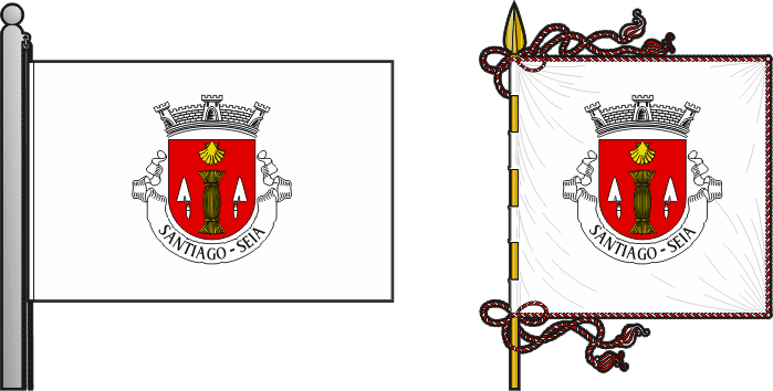 Bandeira e estandarte da freguesia de Santiago - Santiago civil parish, flag and banner Bandeira e estandarte da freguesia de Santiago - Santiago civil parish, flag and banner