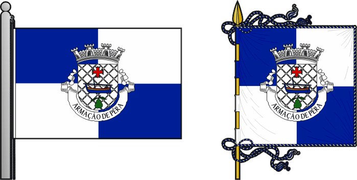 Bandeira e estandarte da freguesia de Armação de Pêra - Armação de Pêra civil parish, flag and banner