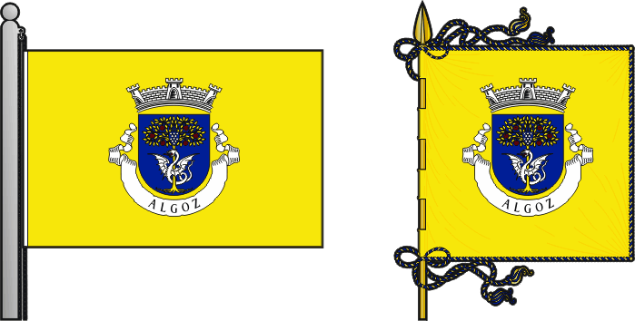 Bandeira e estandarte da antiga freguesia de Algoz - Algoz former civil parish, flag and banner Bandeira e estandarte da antiga freguesia de Algoz - Algoz former civil parish, flag and banner