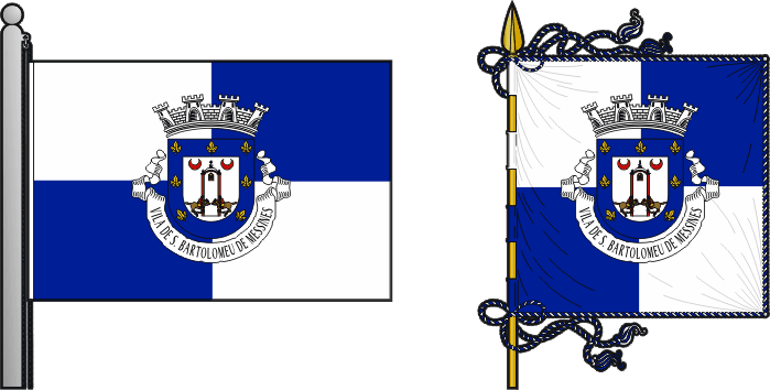 Bandeira e estandarte da freguesia de São Bartolomeu de Messines - São Bartolomeu de Messines civil parish, flag and banner