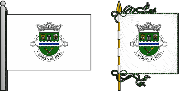 Bandeira e estandarte da freguesia de São Marcos da Serra - São Marcos da Serra civil parish, flag and banner Bandeira e estandarte da freguesia de São Marcos da Serra - São Marcos da Serra civil parish, flag and banner