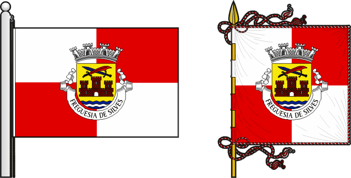 Bandeira e estandarte da freguesia de Silves - Silves civil parish, flag and banner