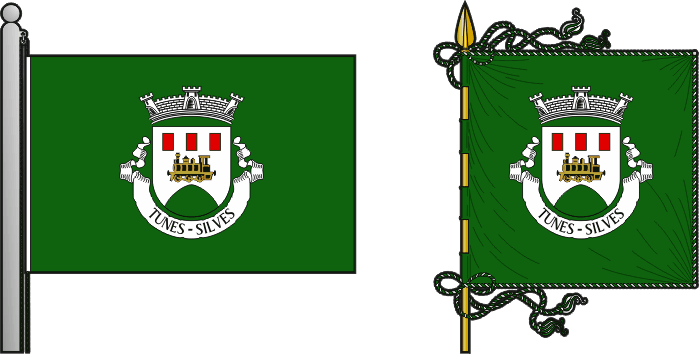Bandeira e estandarte da antiga freguesia de Tunes - Tunes former civil parish, flag and banner