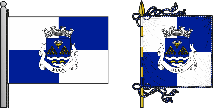 Bandeira e estandarte da freguesia de Muge - Muge civil parish, flag and banner Bandeira e estandarte da freguesia de Muge - Muge civil parish, flag and banner