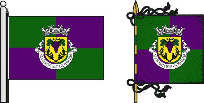 Bandeira e estandarte do Município de Santa Marta de Penaguião - Santa Marta de Penaguião municipal flag and banner
