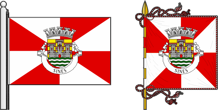 Bandeira e estandarte do Município de Sines - Sines municipal flag and banner Bandeira e estandarte do Município de Sines - Sines municipal flag and banner