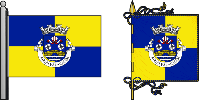 Bandeira e estandarte da antiga freguesia de Agualva-Cacém - Agualva-Cacém former civil parish, flag and banner