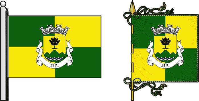 Bandeira e estandarte da freguesia de Sul - Sul civil parish, flag and banner Bandeira e estandarte da freguesia de Sul - Sul civil parish, flag and banner