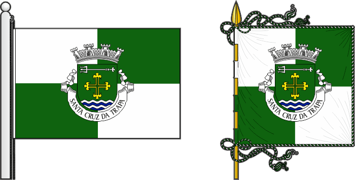 Bandeira e estandarte da antiga freguesia de Santa Cruz da Trapa - Santa Cruz da Trapa former civil parish, flag and banner