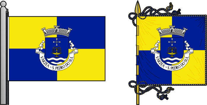 Bandeira e estandarte da antiga freguesia de Várzea - Várzea former civil parish, flag and banner Bandeira e estandarte da antiga freguesia de Várzea - Várzea former civil parish, flag and banner