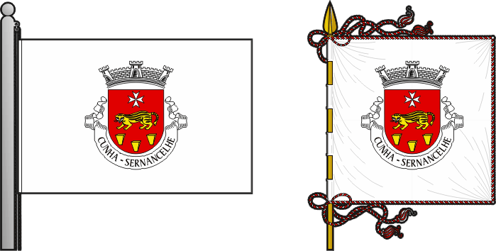 Bandeira e estandarte da freguesia de Cunha - Cunha civil parish, flag and banner Bandeira e estandarte da freguesia de Cunha - Cunha civil parish, flag and banner