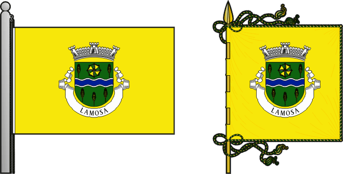 Bandeira e estandarte da freguesia de Lamosa - Lamosa civil parish, flag and banner Bandeira e estandarte da freguesia de Lamosa - Lamosa civil parish, flag and banner