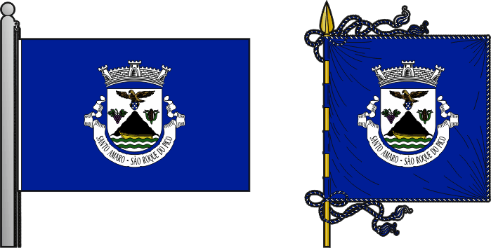 Bandeira e estandarte da freguesia de Santo Amaro - Santo Amaro civil parish, flag and banner