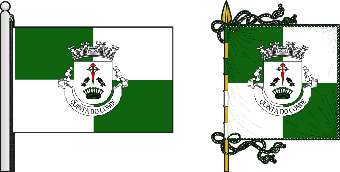 Bandeira e estandarte da freguesia de Quinta do Conde - Quinta do Conde civil parish, flag and banner Bandeira e estandarte da freguesia de Quinta do Conde - Quinta do Conde civil parish, flag and banner