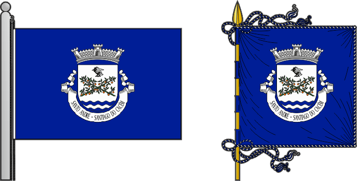 Bandeira e estandarte da freguesia de Santo André - Santo André civil parish, flag and banner
