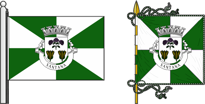 Bandeira e estandarte do Município de Santana - Santana municipal flag and banner