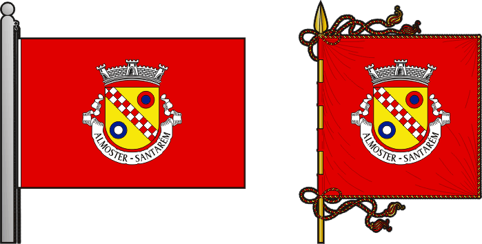 Bandeira e estandarte da freguesia de Almoster - Almoster civil parish, flag and banner