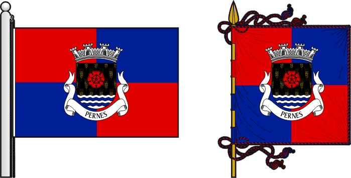 Bandeira e estandarte da freguesia de Pernes - Pernes civil parish, flag and banner