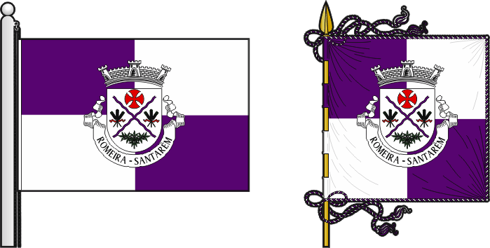 Bandeira e estandarte da antiga freguesia de Romeira - Romeira former civil parish, flag and banner