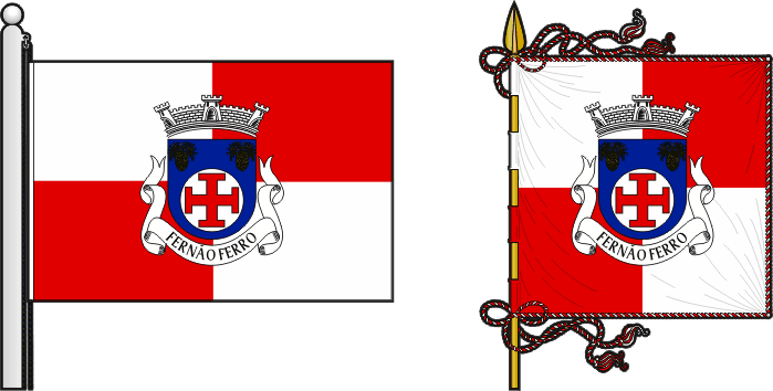 Bandeira e estandarte da freguesia de Fernão Ferro - Fernão Ferro civil parish, flag and banner Bandeira e estandarte da freguesia de Fernão Ferro - Fernão Ferro civil parish, flag and banner