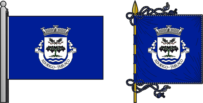 Bandeira e estandarte da freguesia de Adorigo - Adorigo civil parish, flag and banner