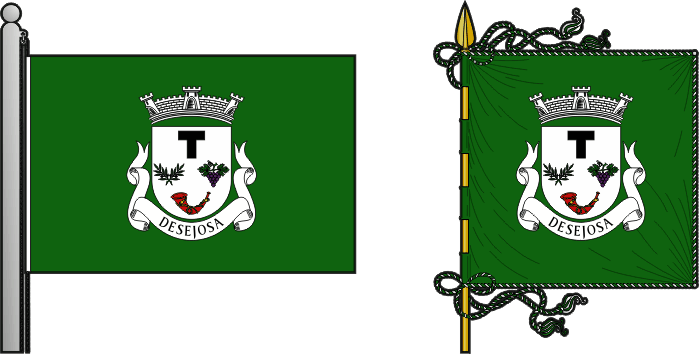 Bandeira e estandarte da freguesia de Desejosa - Desejosa civil parish, flag and banner