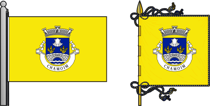 Bandeira e estandarte da antiga freguesia de Chamoim - Chamoim former civil parish, flag and banner