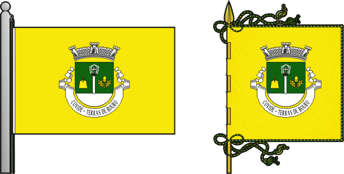 Bandeira e estandarte da freguesia de Covide - Covide civil parish, flag and banner