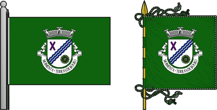 Bandeira e estandarte da freguesia de Moimenta - Moimenta civil parish, flag and banner