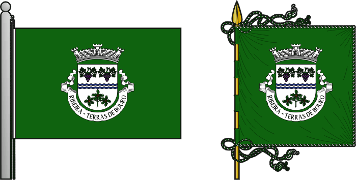 Bandeira e estandarte da freguesia de Ribeira - Ribeira civil parish, flag and banner