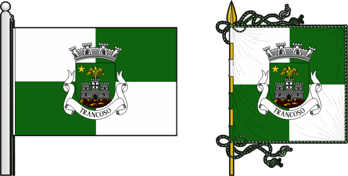 Bandeira e estandarte do Município de Trancoso - Trancoso - Macedo de Cavaleiros municipal flag and banner