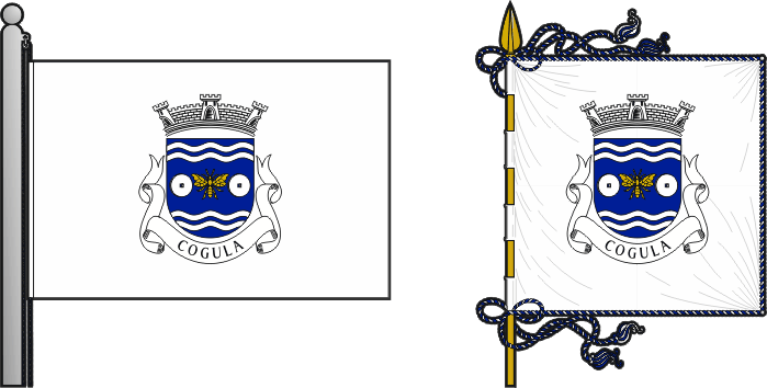Bandeira e estandarte da freguesia de Cogula - Cogula civil parish, flag and banner