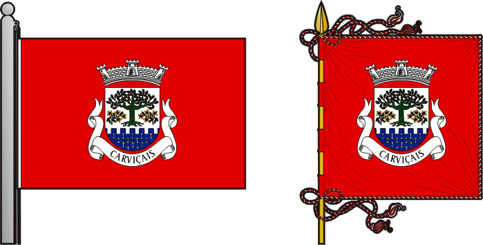 Bandeira e estandarte da freguesia de Carviçais - Carviçais civil parish, flag and banner