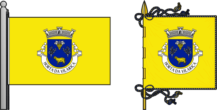 Bandeira e estandarte da freguesia de Horta da Vilariça - Horta da Vilariça civil parish, flag and banner