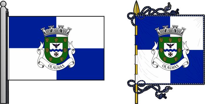 Bandeira e estandarte da freguesia de Olalhas - Olalhas civil parish, flag and banner