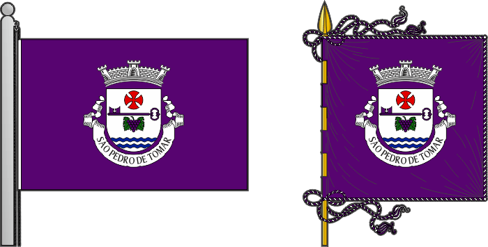 Bandeira e estandarte da freguesia de São Pedro de Tomar - São Pedro de Tomar civil parish, flag and banner