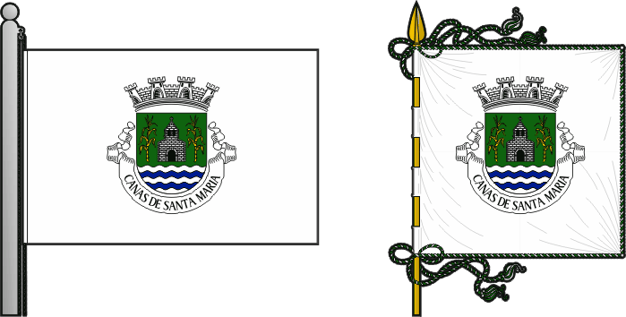Bandeira e estandarte da freguesia de Canas de Santa Maria - Canas de Santa Maria civil parish, flag and banner