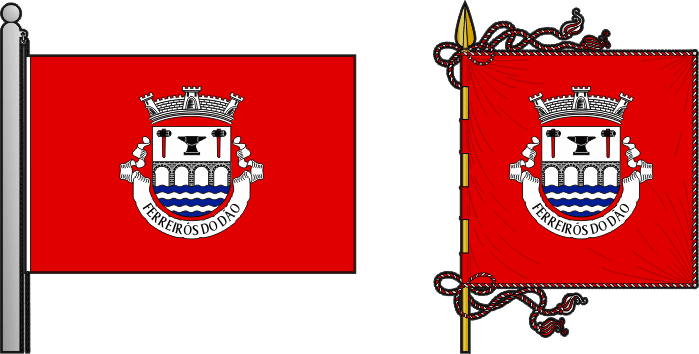 Bandeira e estandarte da freguesia de Ferreirós do Dão - Ferreirós do Dão civil parish, flag and banner