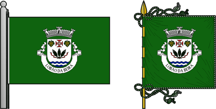 Bandeira e estandarte da freguesia de Lobão da Beira - Lobão da Beira civil parish, flag and banner