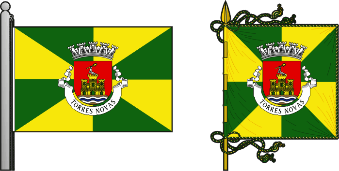 Bandeira e estandarte do Município de Torres Novas - Torres Novas municipal flag and banner