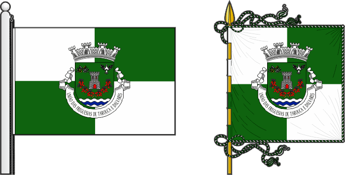 Bandeira e estandarte da União das freguesias de Tarouca e Dálvares - Tarouca and Dálvares civil parishes union flag and banner
