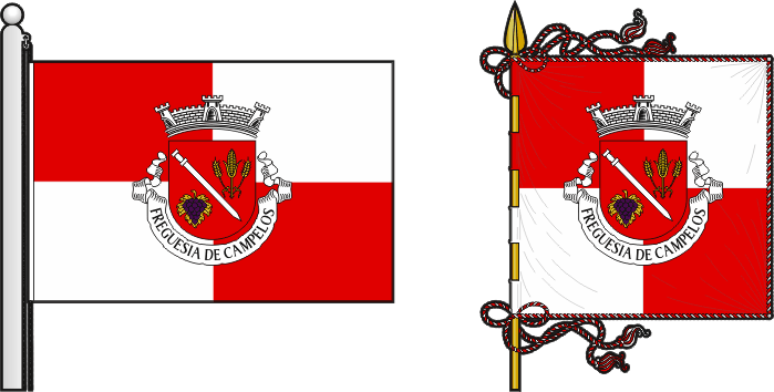 Bandeira e estandarte da antiga freguesia de Campelos - Campelos former civil parish, flag and banner