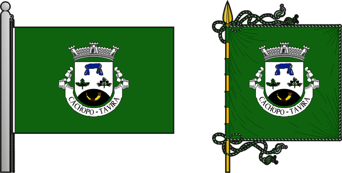 Bandeira e estandarte da freguesia de Cachopo - Cachopo civil parish, flag and banner