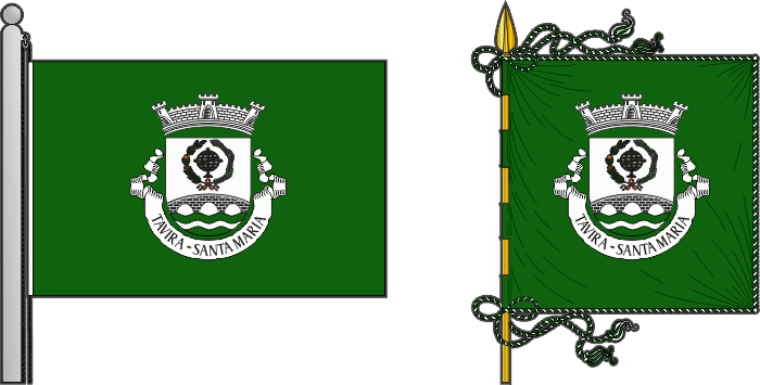Bandeira e estandarte da antiga freguesia de Tavira (Santa Maria) - Tavira (Santa Maria) former civil parish, flag and banner