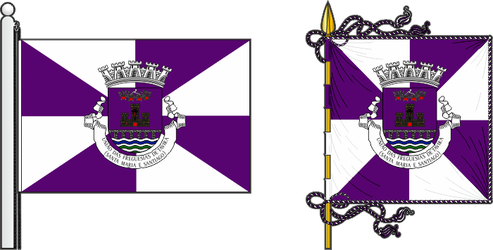 Bandeira e estandarte da União das freguesias de Tavira (Santa Maria e Santiago) - Tavira (Santa Maria and Santiago) civil parish union, flag and banner